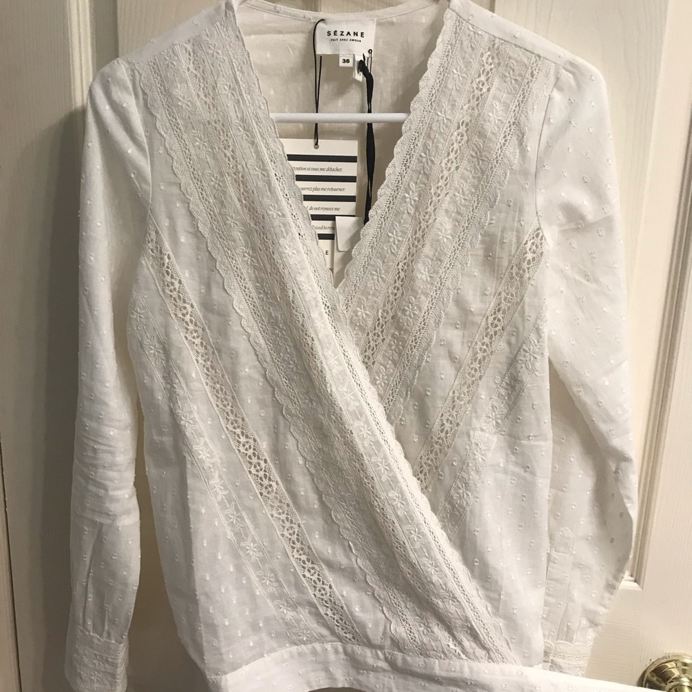 Sezane wrap blouse NWT.